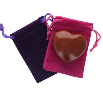 Red Jasper Heart Large in Pouch